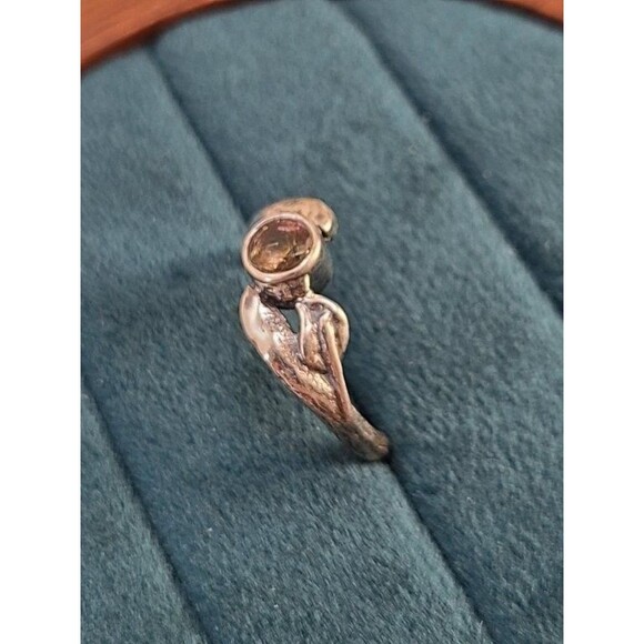 Sterling Silver BiColor Tourmaline Ring 925 Sz 7 Oval Gemstone Handmade Artisan - Picture 2 of 6